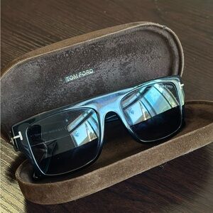 Tom Ford Fausto Thick Black Sunglasses with Case